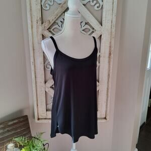 A.gain Women's Basic Soft Tank Top in Black Relaxed Fit